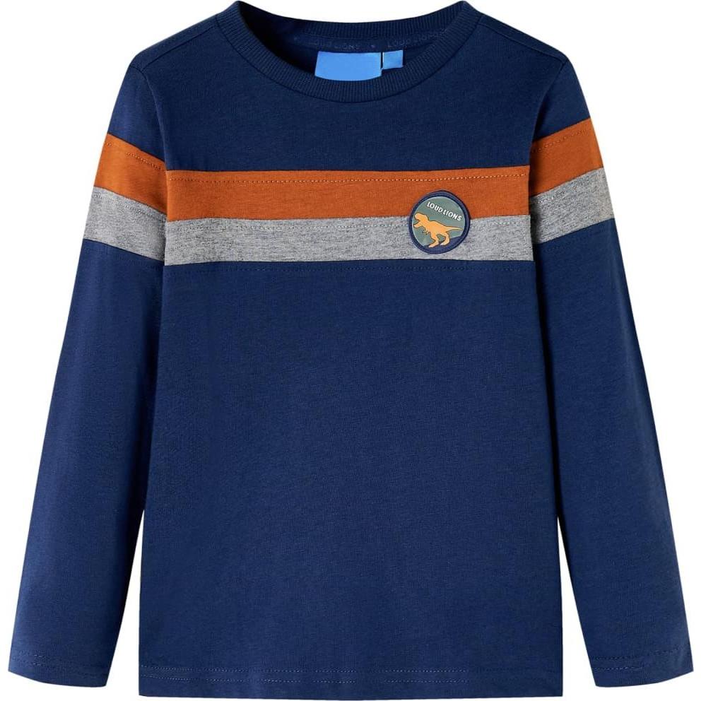 VidaXL, Jungen, Shirt, Kinder-Langarmshirt Marineblau 92,Material: 100, Blau, (92)