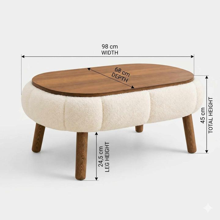 Actual product image Homitis Papatya Coffee Table (68 x 98 x 45 cm)