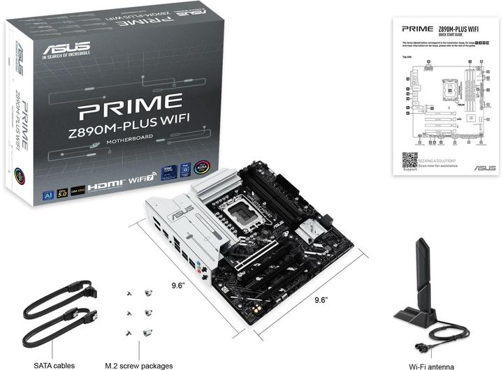 Actual product image ASUS PRIME Z890M-PLUS WIFI (LGA 1851, Intel Z890, mATX)