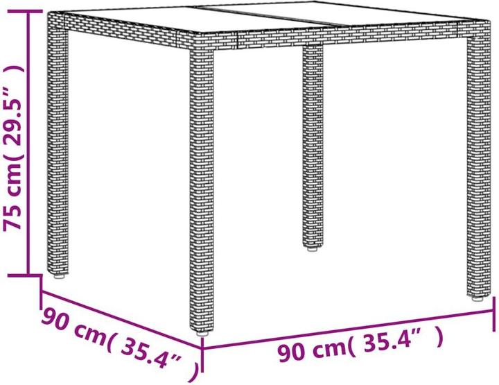 Produktbild vidaXL Garten Essgruppe (90 x 90 x 75 cm)