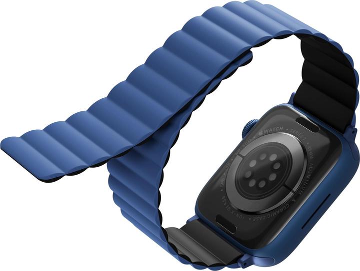 Produktbild Uniq pasek Revix Apple Watch Series 1/2/3/4/5/6/7/8/SE/SE2 38/40/41mm. Reversible Magnetic czarny-ni (38 mm, 41 mm, 40 mm, Silikon, Edelstahl)