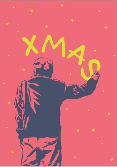 Nobis design Postcard luminous XMAS Graffiti