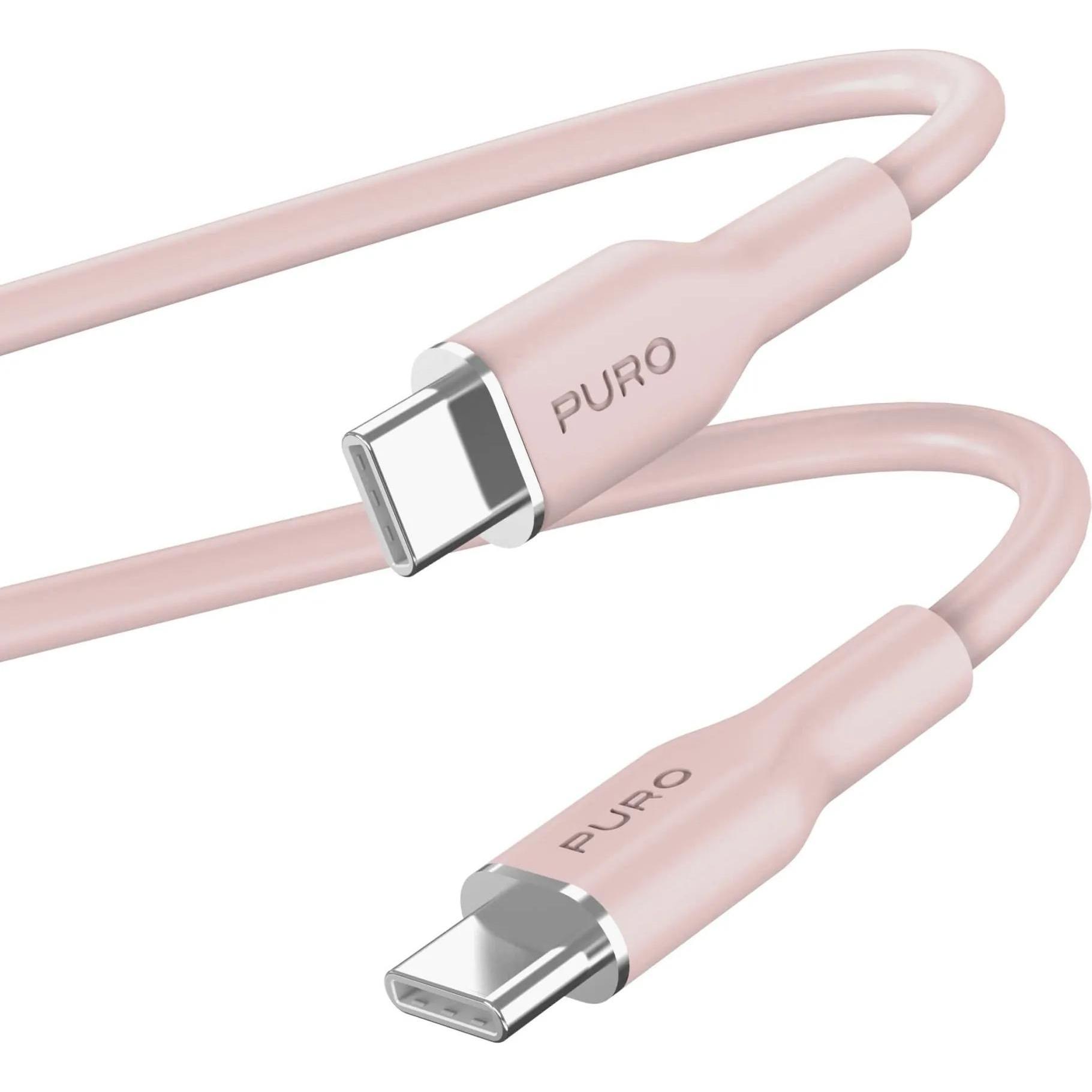 Puro ICON Soft Cable – Kabel USB-C do USB-C 1.5 m (Dusty Pink) (1.50 m, USB 3.2 Gen 1), USB Kabel