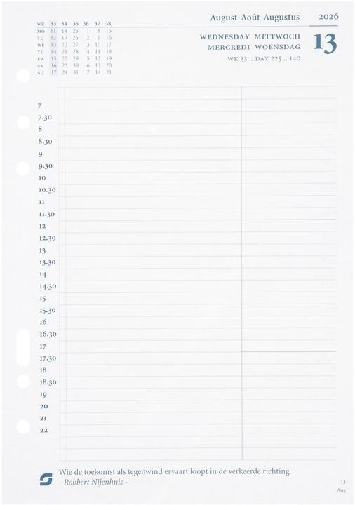Image du produit Succes Agenda A5 2026 847002000 1T/1S Ersatz kompl. 14.8x21cm (A5, Allemand, Français, Anglais, Néerlandais)