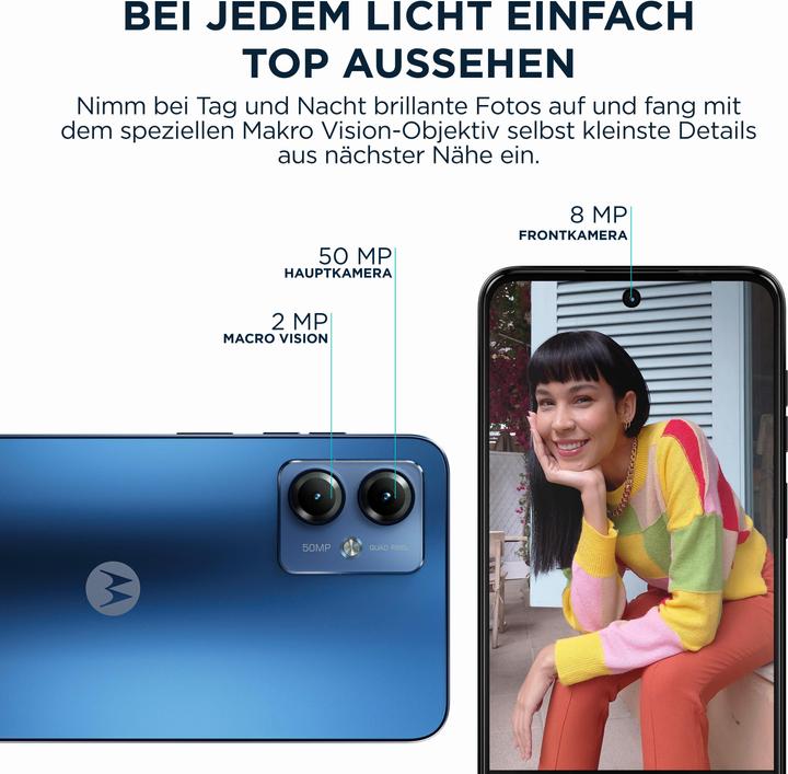 Actual product image Motorola Moto G14 EU (256 GB, Sky blue, 6.50", Dual SIM, 4G)
