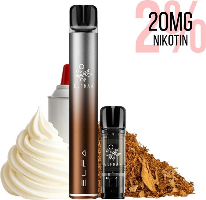 Actual product image Elfbar Elfa Kit Pro 2ml  Twilight Brown & Snow Tobacco (Freshness)