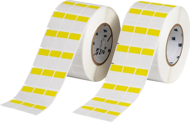 Actual product image Brady THT-9-427-10-YL, self-laminating vinyl, yellow/transparent, 25.4 x 12.7(36.5)mm, permanent