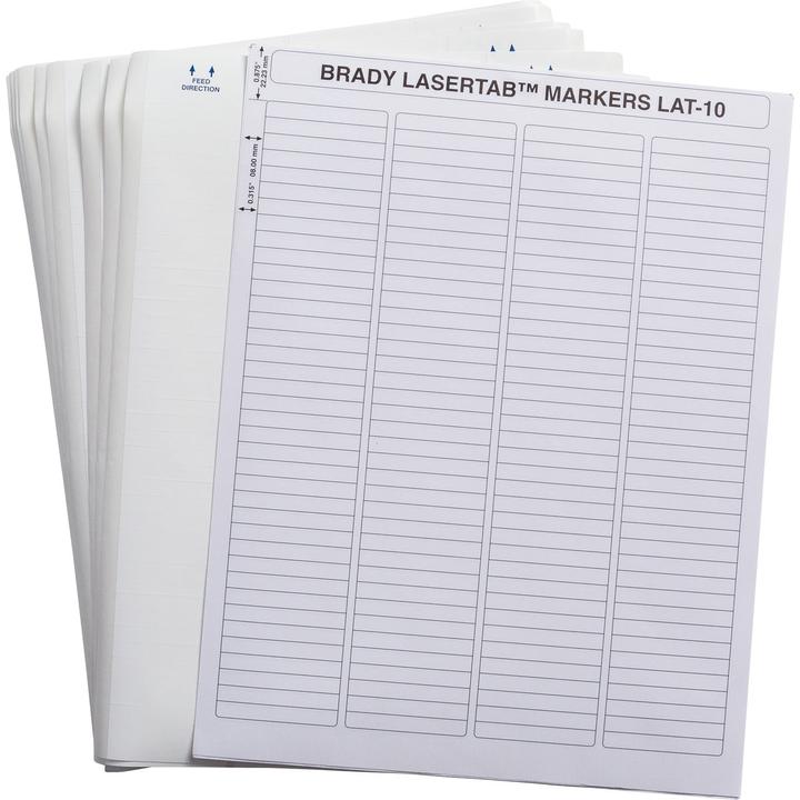 Immagine prodotto Brady LAT-10-747-10, poliestere, opaco, bianco, 47,63 x 6,35 mm, permanente, US-Letter, 4 corsie (10,14