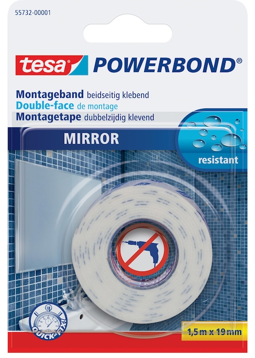 Actual product image tesa Powerbond mounting tape mirror (19 mm)