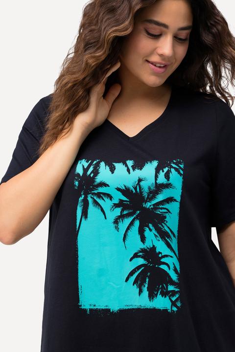 Produktbild Ulla Popken T-Shirt, Palme, A-Linie, V-Ausschnitt, Halbarm (42, 44)