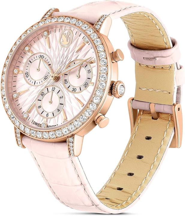 Image du produit Swarovski Chronographe Matrix Tennis, finition rosé or, cadran guilloché, étanche 50 m (Chronographe, 36 mm)