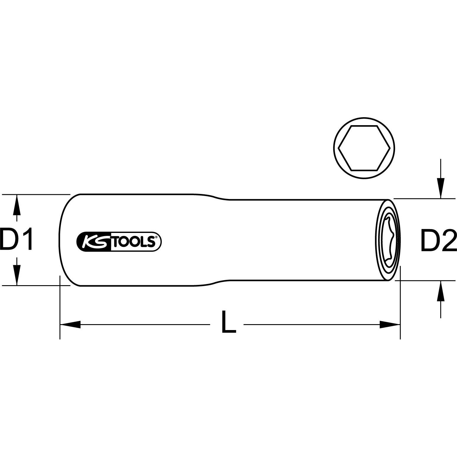Thumbnail - KS Tools, Steckschlüssel + Stecknuss, 1/2" Stecknuss mit Schutzisolierung (27 mm)