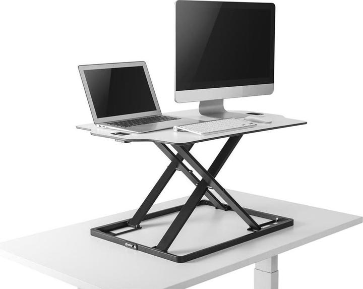 Actual product image Ergo Office Ultra-thin desktop converter, stand for work while sitting or standing, white, with gas