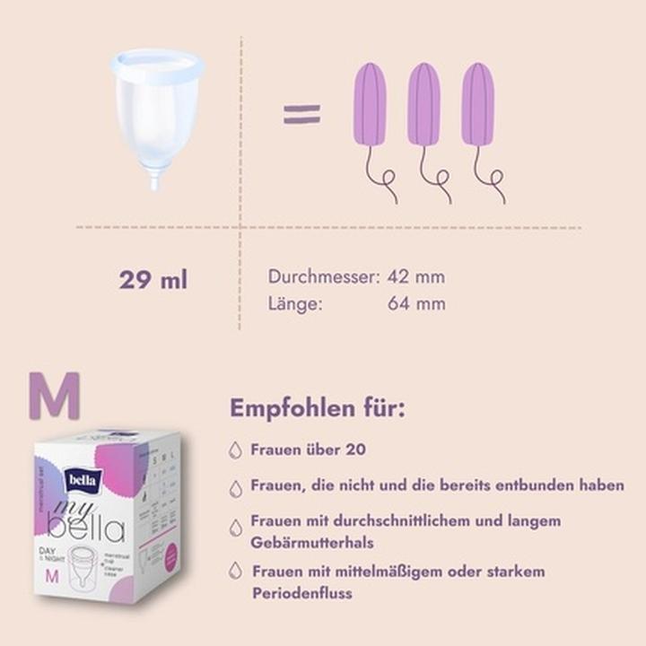 Produktbild Bella My Menstruationstasse Grösse M aus medizinischem Silikon mit Sterilisator (M)
