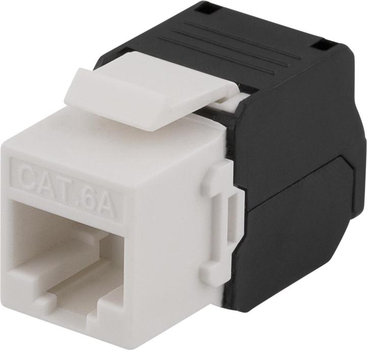 Deltaco Cat6A Keystone jack toolless clamp termination plastic whit (Module Keystone)