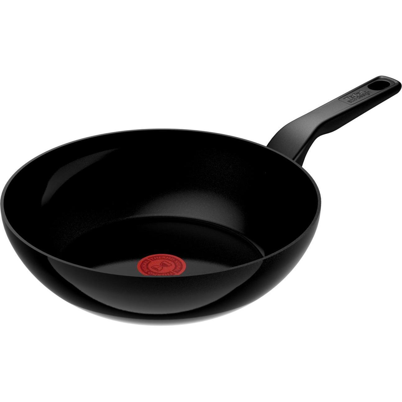 Tefal Renew Wokpan in ceramica nera - 28 cm - Induttivo, Padella + Pentola, Nero
