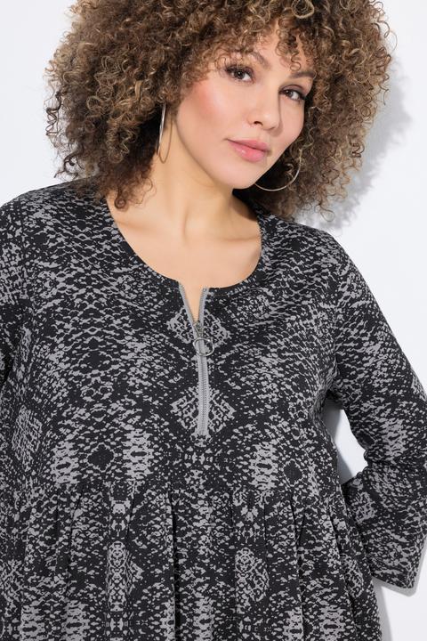 Produktbild Ulla Popken Maxi-Jerseykleid, Schlangenmuster, 3/4-Arm (60)