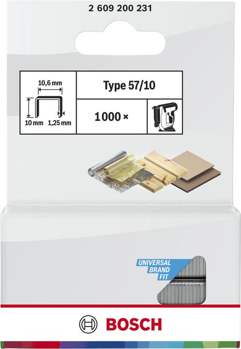 Produktbild Bosch Professional Zubehör Flachdrahtklammer Typ 57, 10,6 x 1,25 x 10 mm