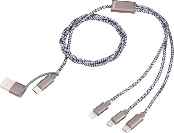 Troika DREIZACK Ladekabel 3 in 1, grau (1 m, 5 W)