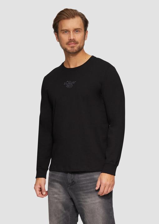 Produktbild s.Oliver T-Shirt Langarmshirt mit Logo-Stickerei (L)