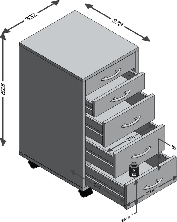 Immagine prodotto FMD Möbel Vitla (33 x 38 x 63,5 cm)