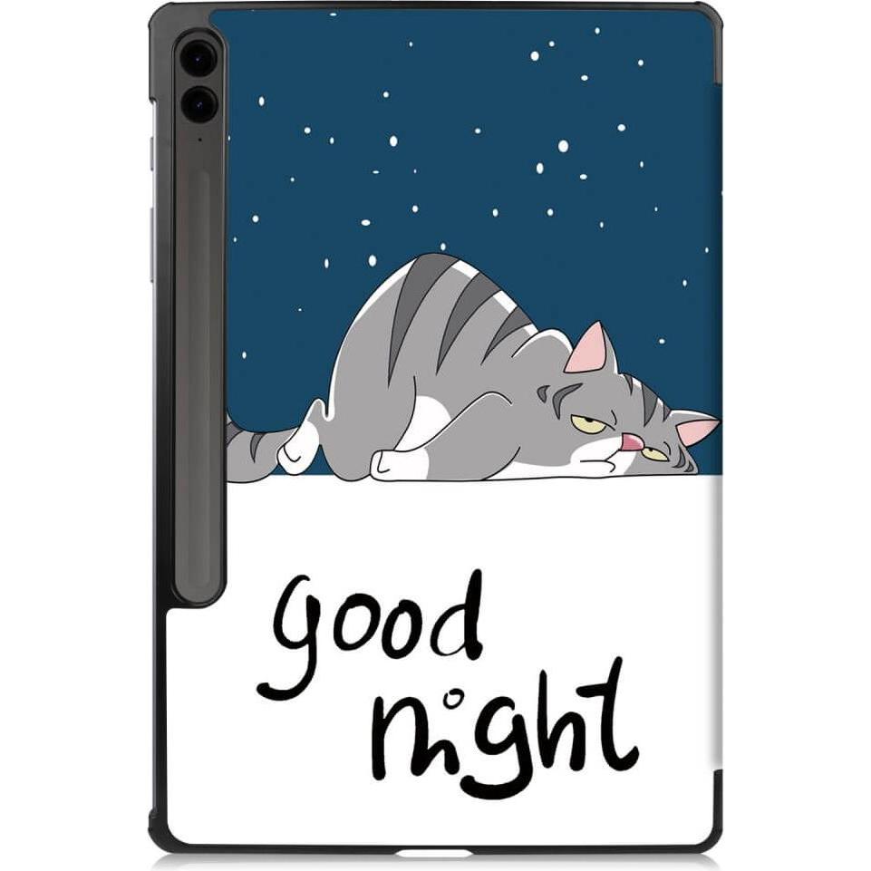 Thumbnail - Cover-Discount Galaxy Tab S9 FE+ - Tri-fold Smart Case Good Night (Galaxy Tab S9 FE+), Tablet Hülle, Grau
