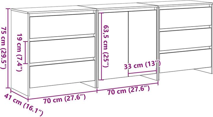 Image du produit vidaXL Sideboard (70 x 41 x 75 cm)