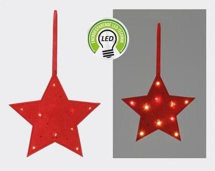 Produktbild Trend-24 LED Stern Filz zum Hängen rot ca. 20cm