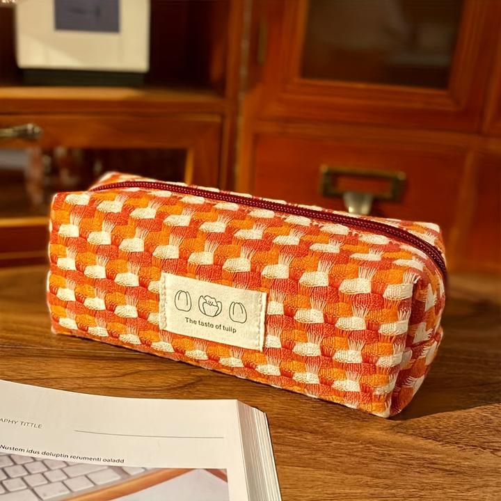 Produktbild Only-Bags.Store Regenbogen geflochtene Schreibwaren Tasche waschbar Pencil Case Briefpapier Box grosse Kapazität