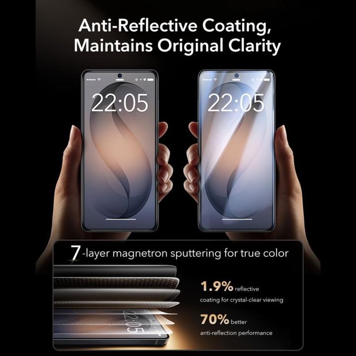 Actual product image ESR - Corning Gorilla Glass UltraFit™ - Samsung Galaxy S26 Ultra - Clear (Samsung Galaxy S26 Ultra)