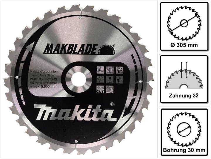 Productafbeelding Makita MAKBLADE Zaagblad 305x30x32Z