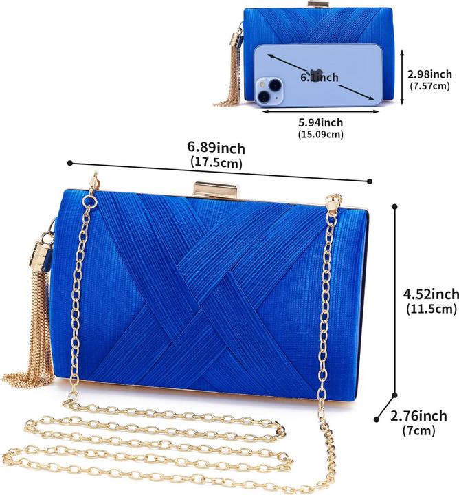 Actual product image Only-Bags.Store Clutch Abendtasche Fransen Elegante Kettentasche Clutch Bag