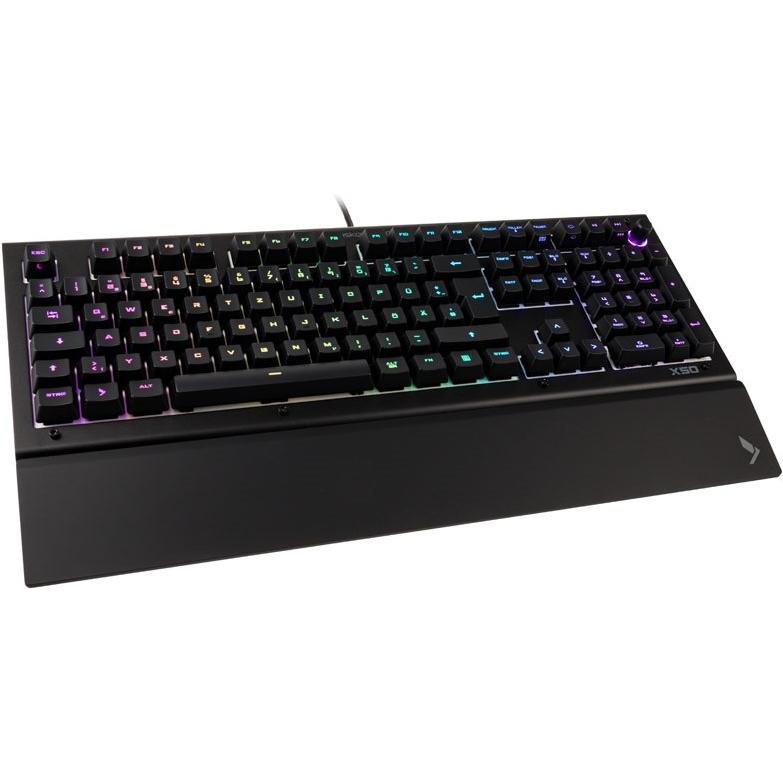 Das Keyboard X50Q, DE Layout, morbido tattile Omron (Germania, Cablato), Tastiera, Nero