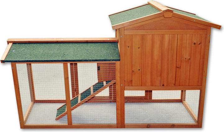 Produktbild Wiltec 2 Etagen Nagerhaus 1470x520x855mm Hasenstall Kleintierhaus Freilauf Stall