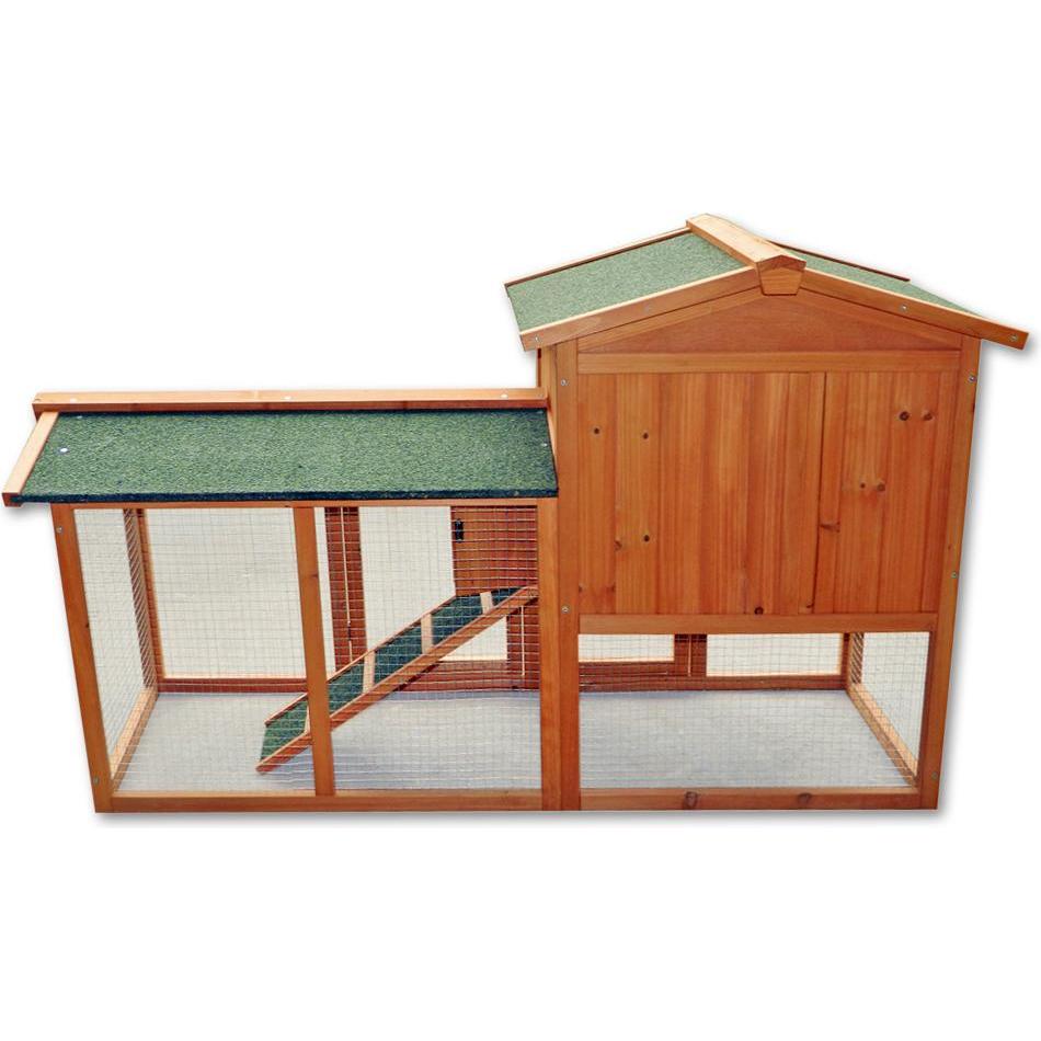 Thumbnail - Wiltec 2 Etagen Nagerhaus 1470x520x855mm Hasenstall Kleintierhaus Freilauf Stall, Gehege