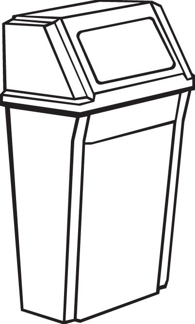 Actual product image Rubbermaid Profile wall-mounted waste bin with push lid beige 57 L suitable as wall-mounted waste (56.80 l)