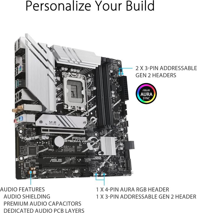 Produktbild ASUS PRIME B760M-A WIFI D4 (LGA 1700, Intel B760, mATX)