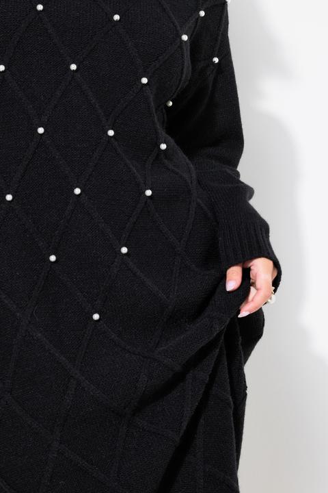 Produktbild Miamoda Strickkleid, Rhombenstruktur, Zierperlen, Langarm (50, 52)