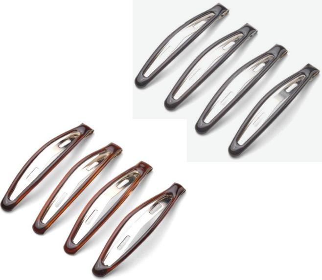 Actual product image DailyGo Hairclip Click Clack slimline with epoxy 6 cm, tortoise (4 pcs.)