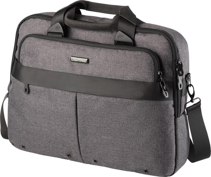Produktbild Lightpak Notebook-Tasche WOOKIE, Polyester, grau Laptop- und Tabletfach, Organizer-Fach, 2 Reissverschluss (15.60", Universal)