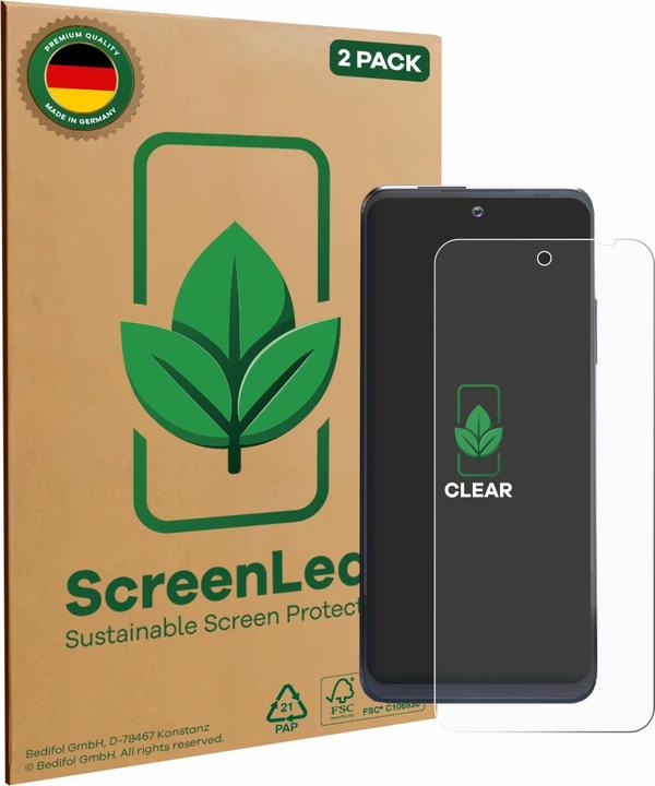 Actual product image ScreenLeaf Screen Protector sustainable Screen Protection, clear, anti-scratch (2 Piece, OnePlus X)