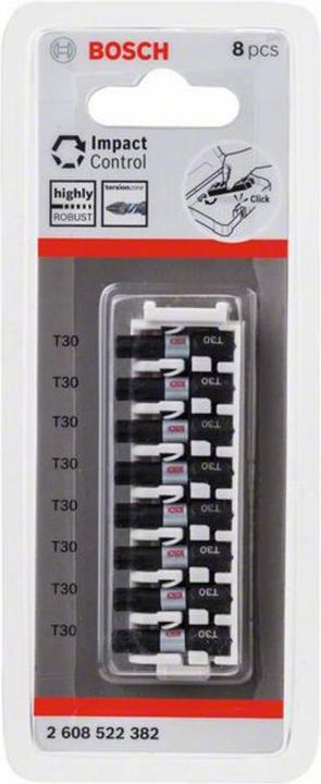 Actual product image Bosch Zubehör PRO Torx Impact Bit, T30, 25 mm, 8 pcs. (Hexagon socket TX M30)