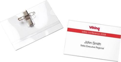 Office Depot Namensschild Horizontal Standard Kombiklemme 90 mm x 60 mm 25 Stück