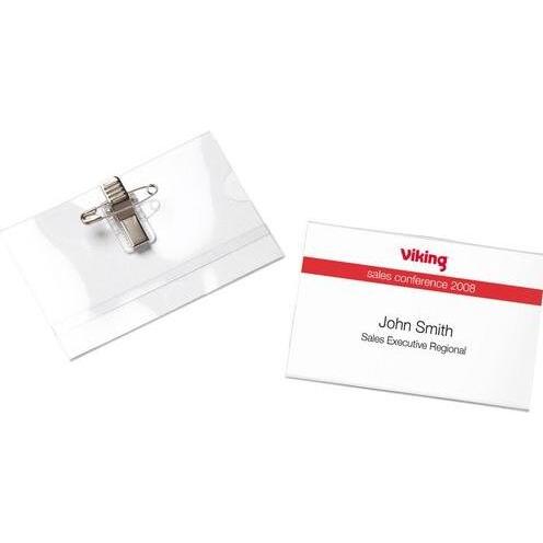 Office Depot, Informationsschild, Namensschild Horizontal Standard Kombiklemme 90 mm x 60 mm 25 Stück