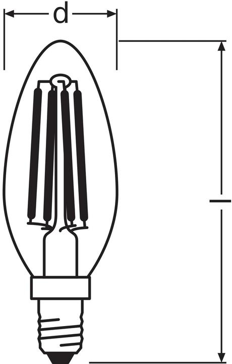 Produktbild Osram Led Retrofit Classic B (E14, 4 W, 470 lm, 1 x, E)