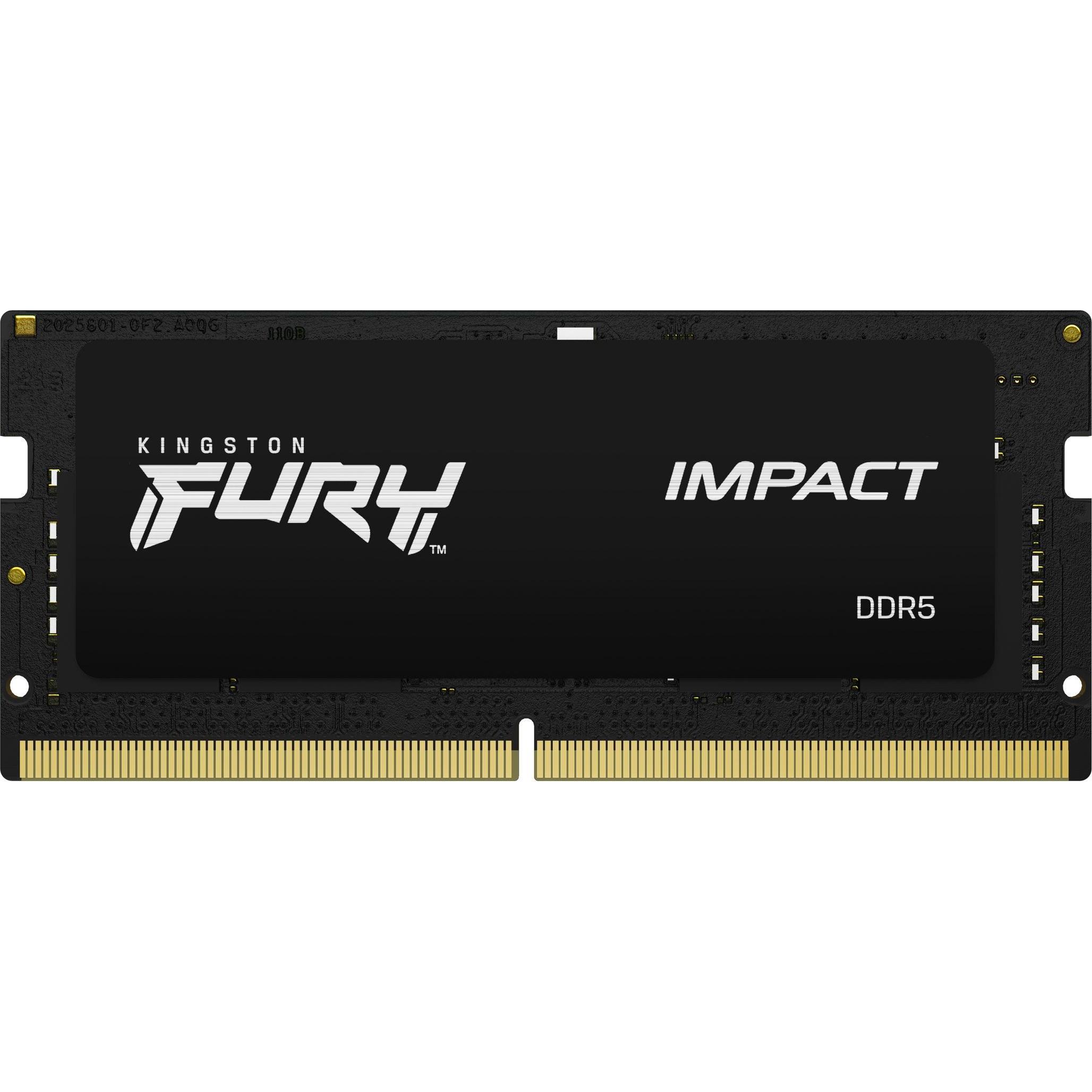 Kingston FURY Impact (1 x 8GB, 4800 MHz, DDR5-RAM, SO-DIMM), RAM, Schwarz