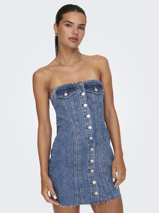 Produktbild Only Eng anliegend Trägerlos Kurzes Kleid Jeanskleid (L)
