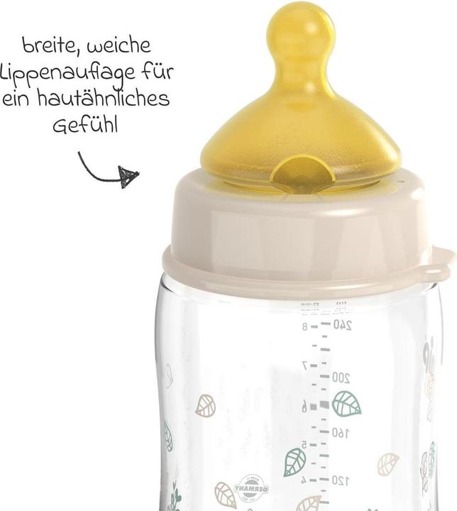 Produktbild NIP Babyflaschen PP-Flasche Cherry Green 260 ml + Latex-Trinksauger (260 ml)