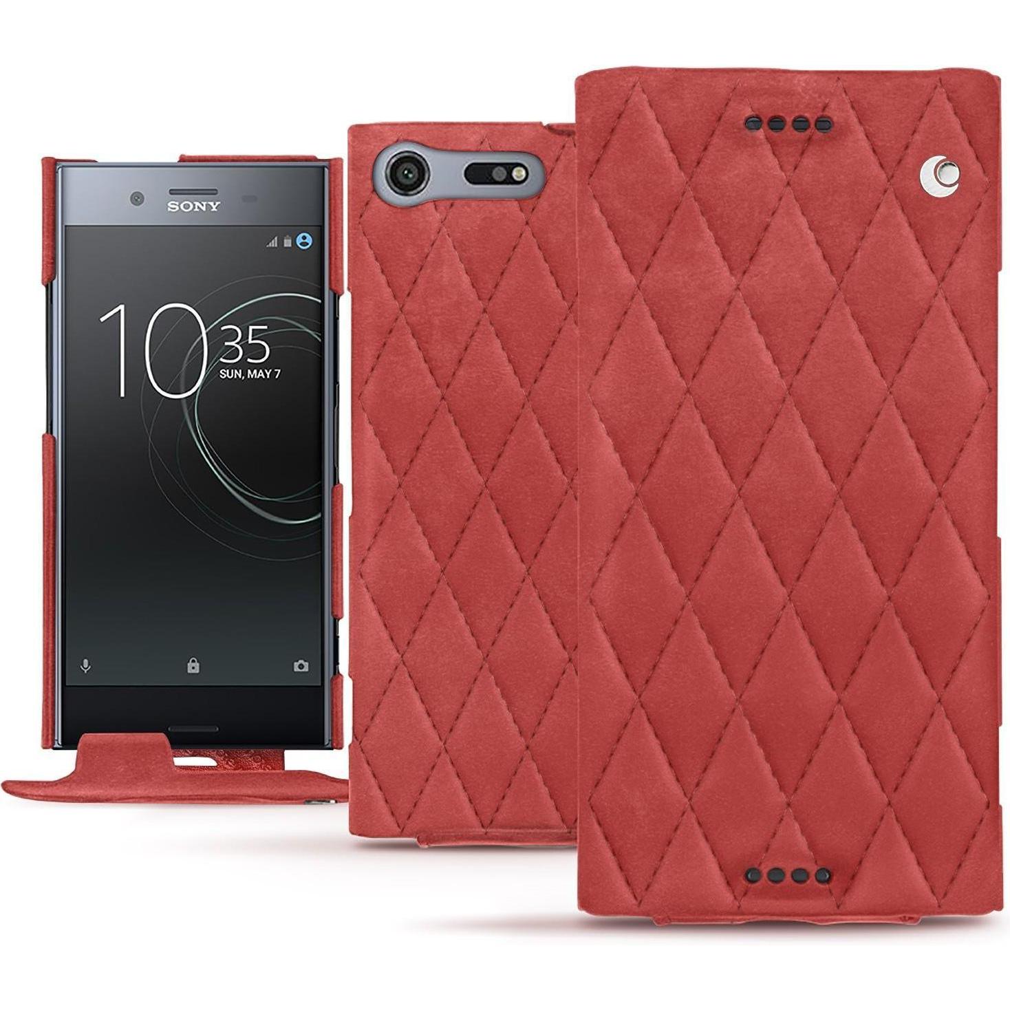 Thumbnail - Noreve Lederschutzhülle vertikal (Sony Xperia XZ Premium), Smartphone Hülle, Rot