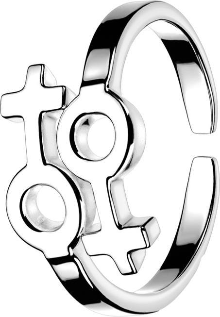 Produktbild Star Piercing Ring mit doppeltem Symbol weiblich (Messing)